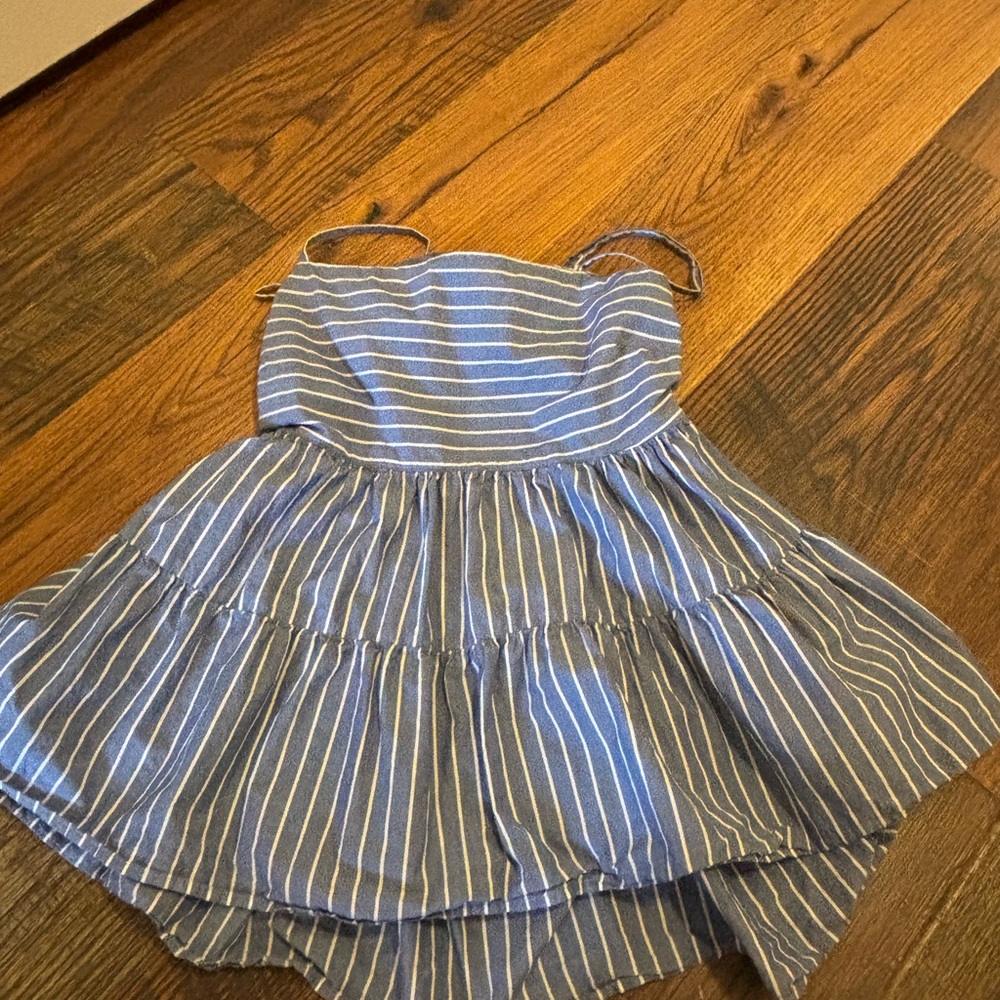 American Eagle Outfitters Navy and White Striped Top